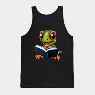 Gecko Reads Book Tank Top